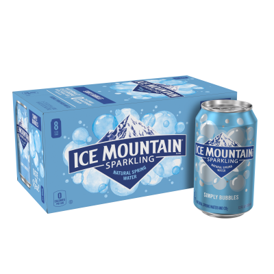 Ice mountain Sparkling Simply Bubbles product detail 12oz can 8 pack
