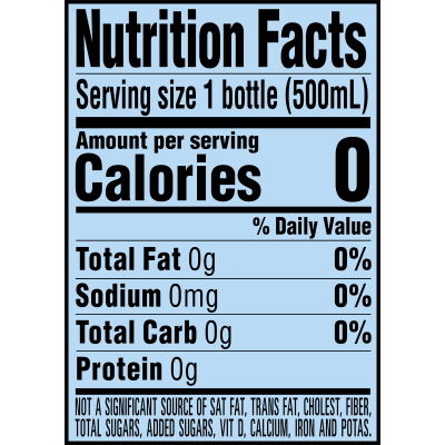 Ice Mountain Sparkling Water 500 mL bottle Simply Bubbles Flavored Nutrition Facts