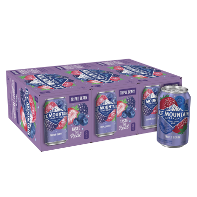 Ice mountain Sparkling Triple Berry product detail 12oz can 24 pack