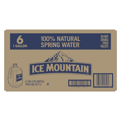 Ice mountain Spring water product detail 1 Gallon 6 pack back view