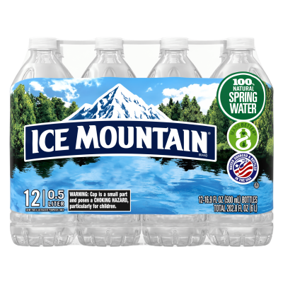 Ice mountain Spring water product detail 500mL 12 pack front view
