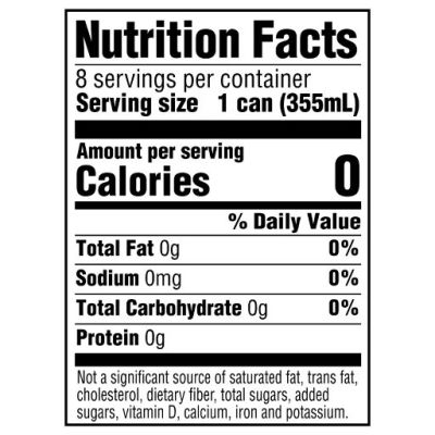 Ice mountain Sparkling Black Cherry product detail 12oz can 8 pack Nutrition Facts