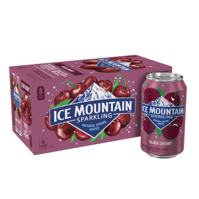 Ice mountain Sparkling Black Cherry product detail 12oz can 8 pack