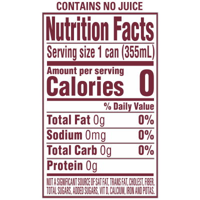 Ice mountain Sparkling Black Cherry product detail 12oz can single Nutrition Facts