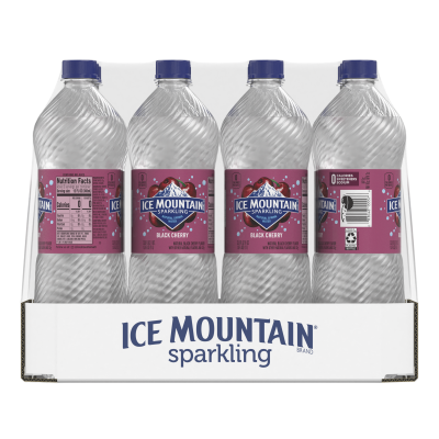 Ice mountain Sparkling Black Cherry product detail 1L 12 pack front view