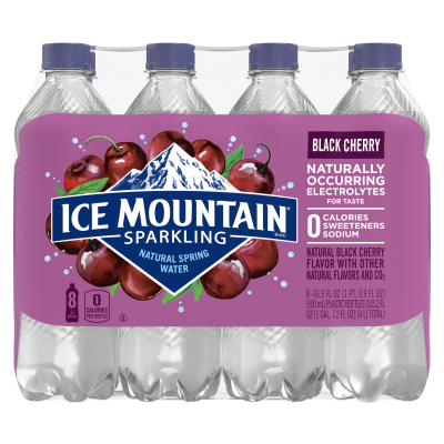 Ice mountain Sparkling Black Cherry product detail 500mL 8 pack front view