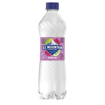 Ice Mountain Sparkling Water 500 mL bottle Raspberry Lime Flavored