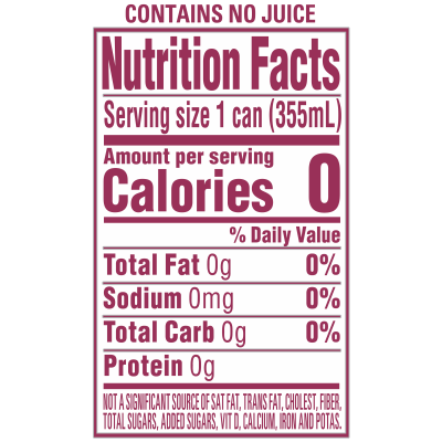 Ice mountain Sparkling Raspberry Lime product detail 12oz can single Nutrition Facts
