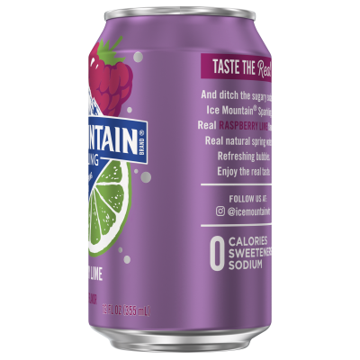 Ice mountain Sparkling Raspberry Lime product detail 12oz can single right view