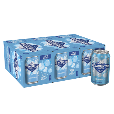 Ice mountain Sparkling Simply Bubbles product detail 12oz can 24 pack