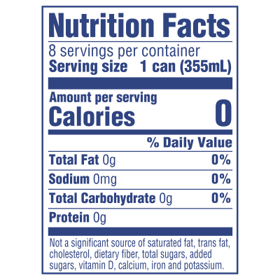 Ice mountain Sparkling Simply Bubbles product detail 12oz can 8 pack Nutrition Facts