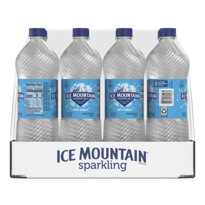 Ice mountain Sparkling Simply Bubbles product detail 1L 12 pack front view
