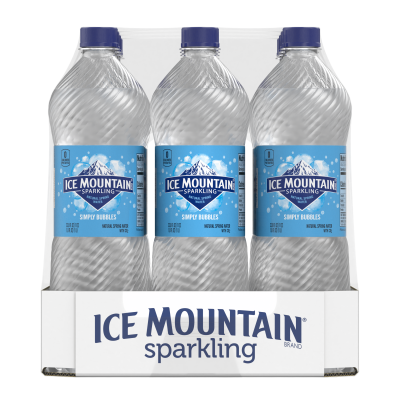 Ice mountain Sparkling Simply Bubbles product detail 1L 12 pack left view