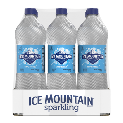 Ice mountain Sparkling Simply Bubbles product detail 1L 12 pack right view