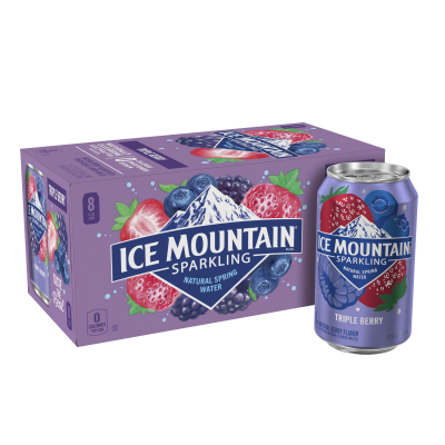 Ice mountain Sparkling Triple Berry product detail 12oz can 8 pack