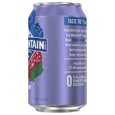 Ice mountain Sparkling Triple Berry product detail 12oz can single right view