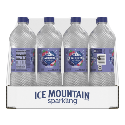 Ice mountain Sparkling Triple Berry product detail 1L 12 pack front view