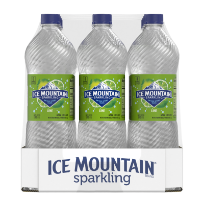 Ice mountain Sparkling Zesty Lime product detail 1L 12 pack left view