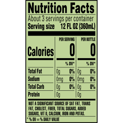Ice mountain Sparkling Zesty Lime product detail 1L Single nutrition facts