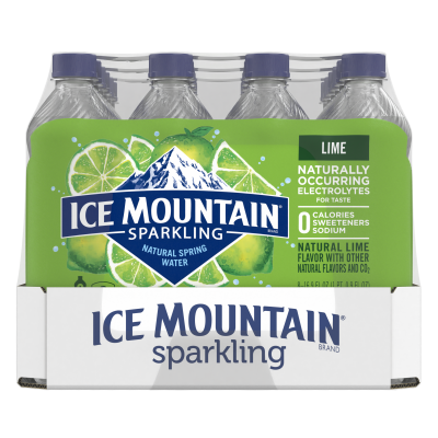 Ice mountain Sparkling Zesty Lime product detail 500mL 24 pack left view