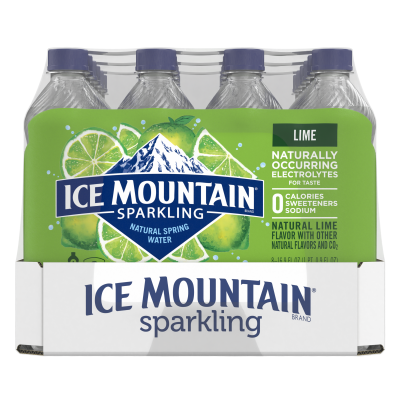 Ice mountain Sparkling Zesty Lime product detail 500mL 24 pack right view