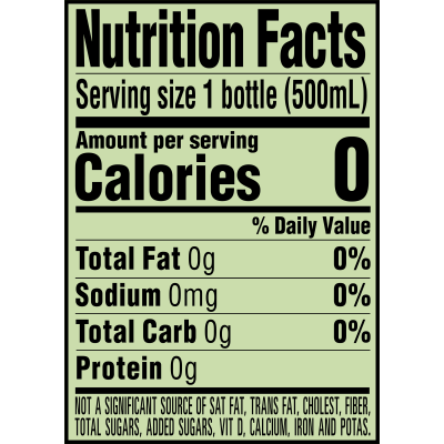 Ice mountain Sparkling Zesty Lime product detail 500mL single nutrition facts