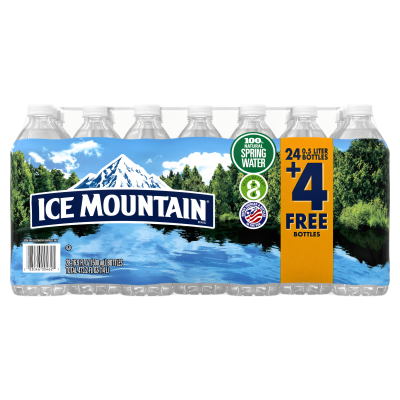 Ice mountain Spring water product detail 500mL 24+4 total front view