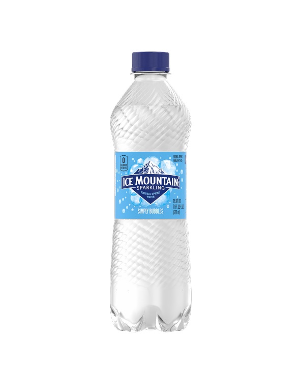 Ice Mountain Sparkling 500 mL bottle Simply Bubbles Flavor.